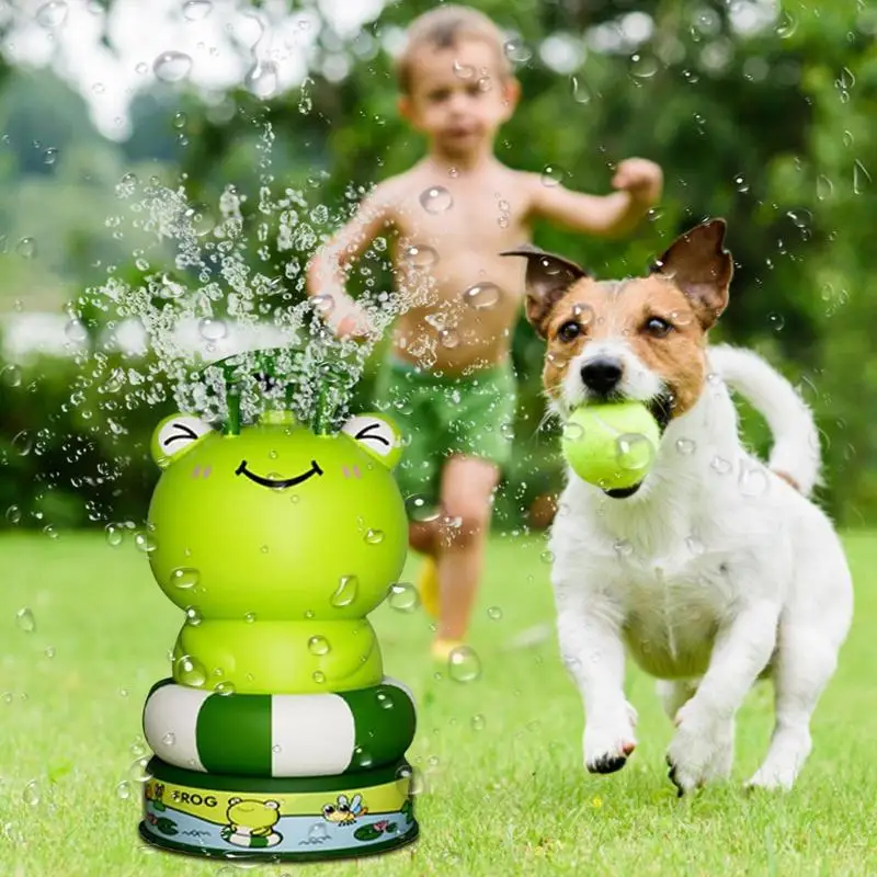 Sprinkler Toys 360 Spinning Frog Rocket Sprinkler Toy Cute Frog Sprinkler Summer Water Toys Rocket Sprinkler Rotating Spray Toy