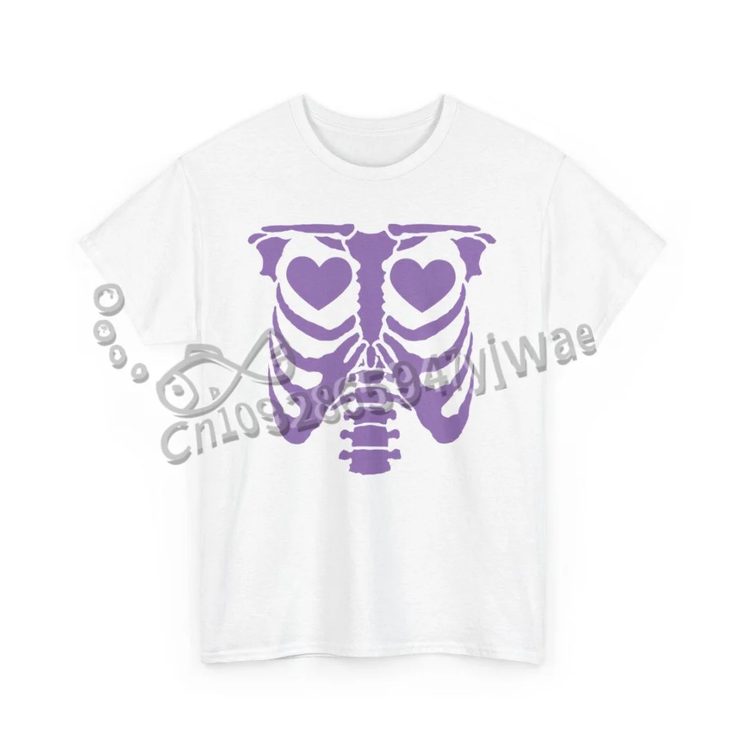 Rosa Rippen-Skelett-Fledermaus-Shirt Halloween Pastell-Gothic-Stil Hexen-Shirt Kleidung Yami Kawaii Streetwear T-Shirt Damen- und Herrenbekleidung – Detail 11