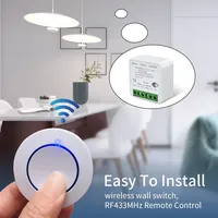 Tuya WiFi Smart Switch 16A RF433Mhz Wireless Mini Round Push Button Switch Alexa Google Assistant Voice Control Activation