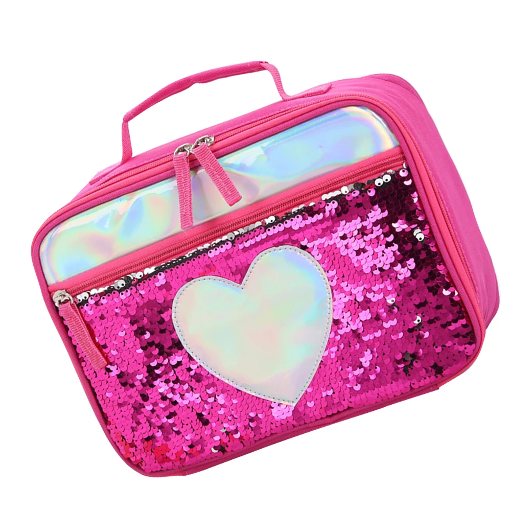

Portable Insulated Lunch Kids Adults Reversible Sequin Meal Preservation Storage Kitchen Bar Portable Lunch Aluminum Foil Food