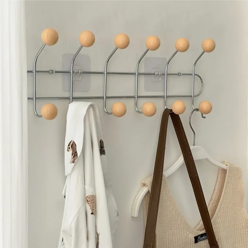 Entrance Hall Wall Coat Racks Bedroom Clothing Storage Hanger Rack Hooks Portable Backpack Cap Scarf Clothes Organizer Hangers