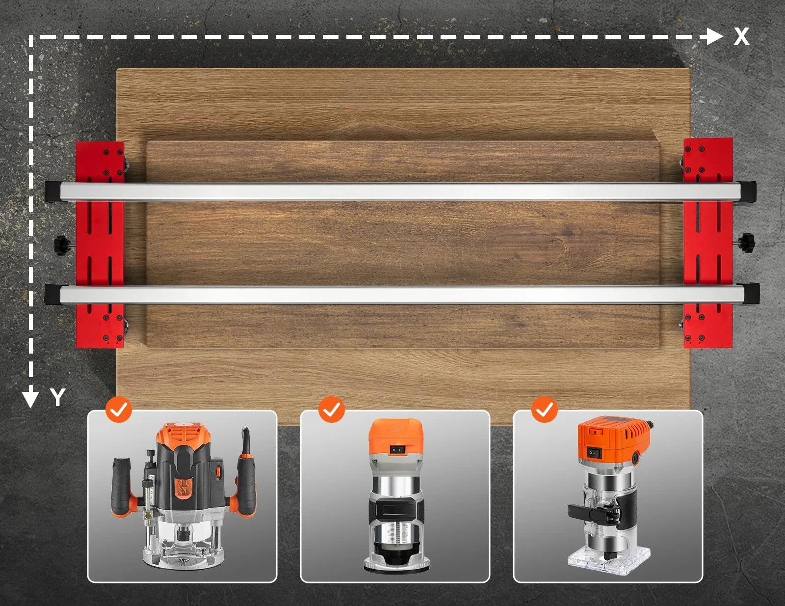 Adjustable Slab Flattening Jig DIY Woodworking Router Sled for Wood Flattening Hom 【Hot】Router Sled 60 inches Portable and