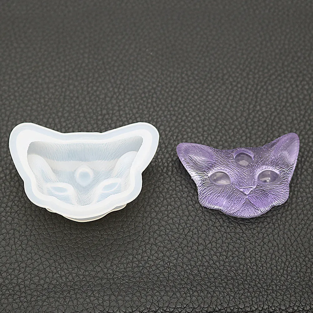 

6Pcs DIY Epoxy Jewelry Molds Crystal Resin Pendant Molds with Cat Head Design Flexible Silicone Crafting Tools for Handmade