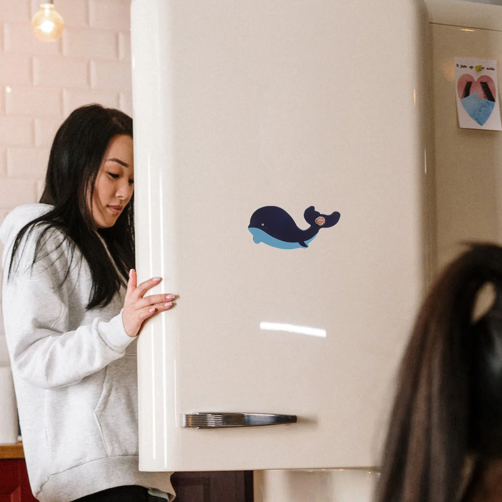 

Marine Animal Refrigerator Stickers Magnets Calendar Small Fish Decorative Fridge Wood Cartoon Office Sea