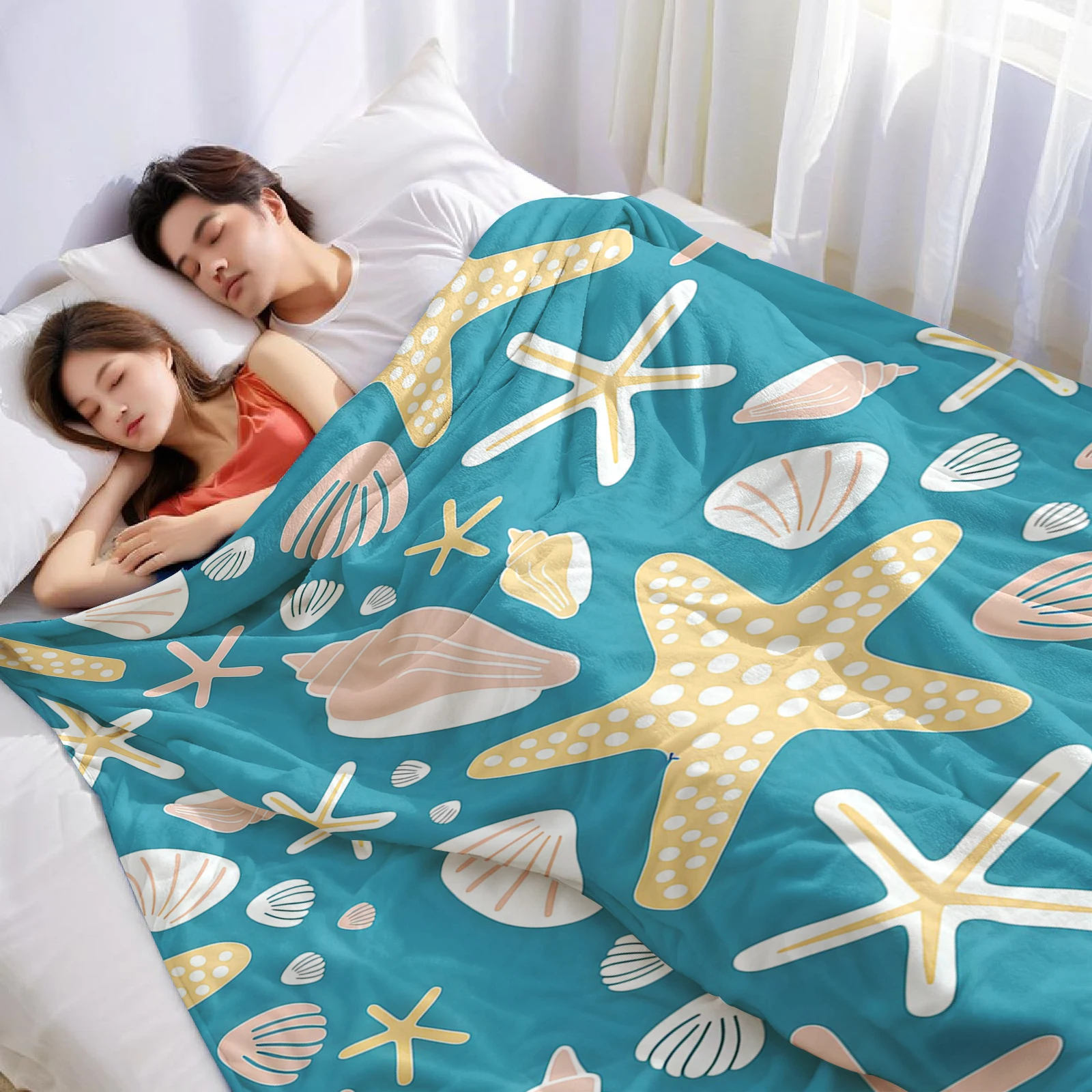 Tropical Coastal Paradise (4) Lightweight Microfiber Soft Fleece Blanket Warm Cozy Throw for Bed Sofa Office Travel All Season