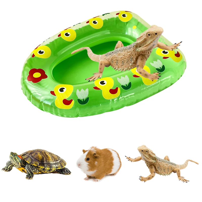 Bearded Dragon Bath hub Toys Lizard Bath Float Pet Chameleon Swim Interactive Inflatable Toys Small Animals Pets Toys