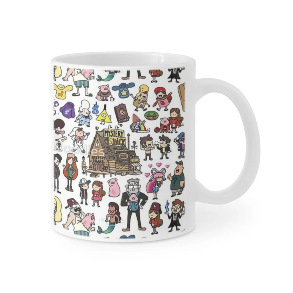 Cute Gravity Falls Doodle Coffee Milk Cup Mocha Couple Christmas Mug Kawaii Cups Original Mugs 11oz