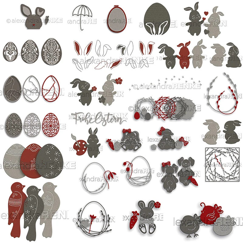 Monkey Easter Series Bunny Eggs Rabbit Metal Cutting Dies Stencils for DIY Scrapbooking Photo Album Decorative Embossing Cards