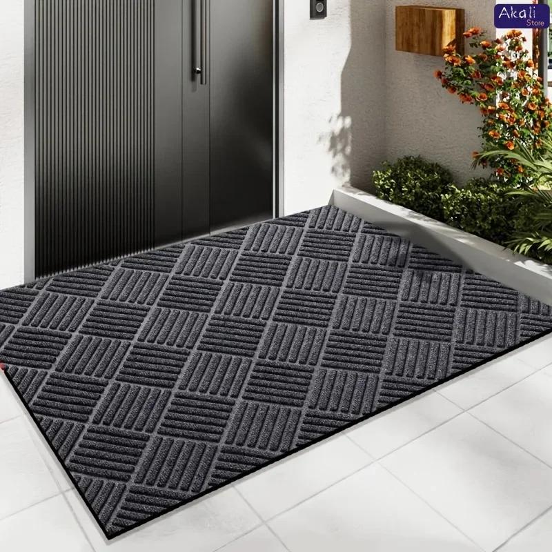 Thick Durable Absorbent Entrance Mat Modern Non-Slip Rubber Doormat with Twill Edge Design for Indoor Porch Patio 3