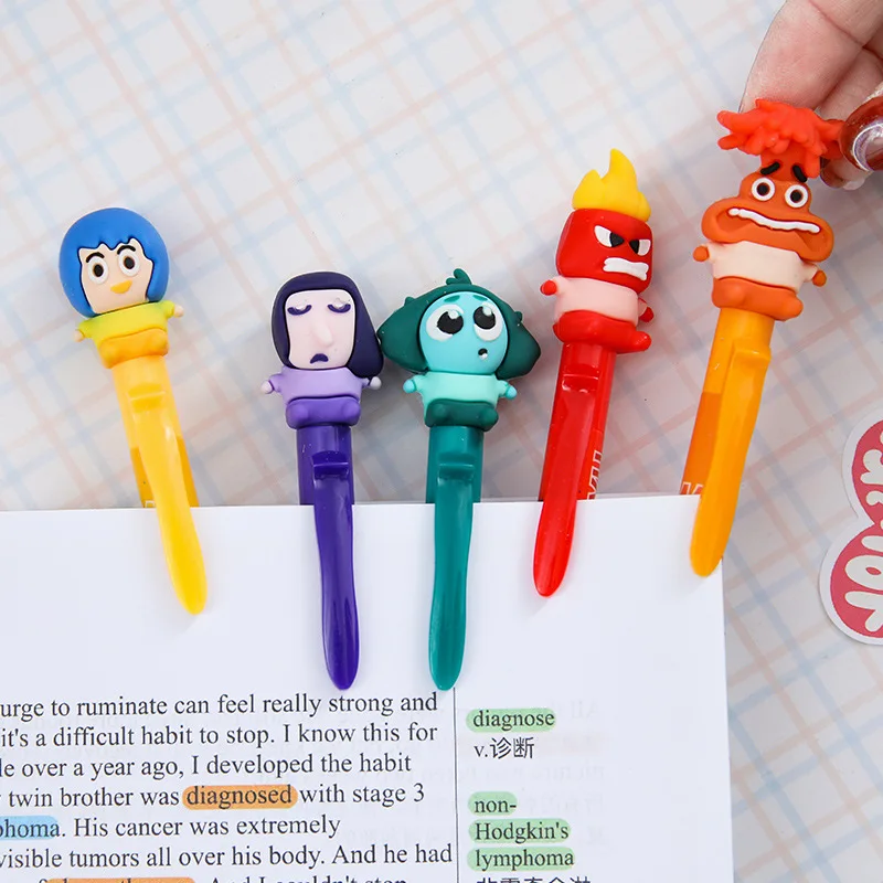9/36pcs Inside Out 2 Doll Gel Pen Anime 0.5 Erasable Blue Writ Practice Press Sign Student Friend Interest Gift Stationery New image 4