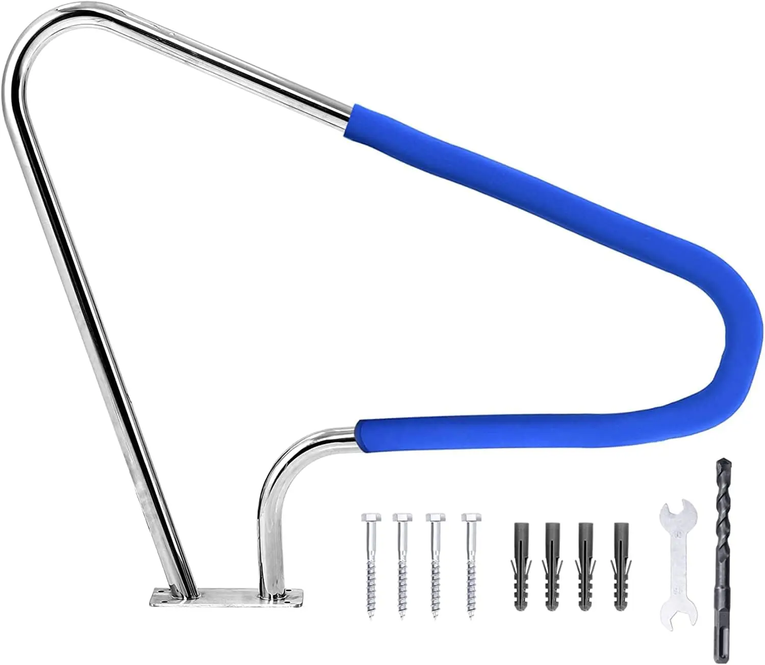 

Pool Handrail 304 Stainless Steel 48"x 36", 370LBS Load Capacity, Silver Rustproof Pool Handrail for Swimming Pool