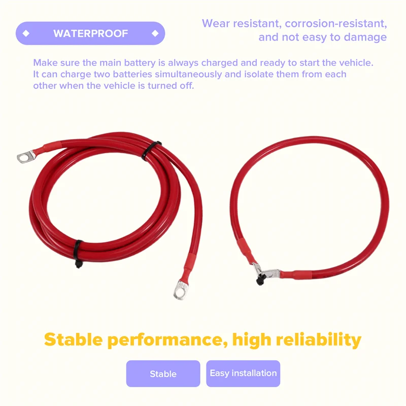 

Well-140Amp Dual Battery Isolator 12V Isolator Kit Dual-Battery Isolator Kit Marine Wiring Cable Kit Double Battery Automatic Ch