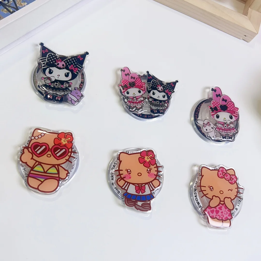 Cute Sanrio Hello Kitty For Magsafe Magnetic Phone Griptok Grip Tok Stand For iPhone Samsung Foldable Wireless Charge Holder