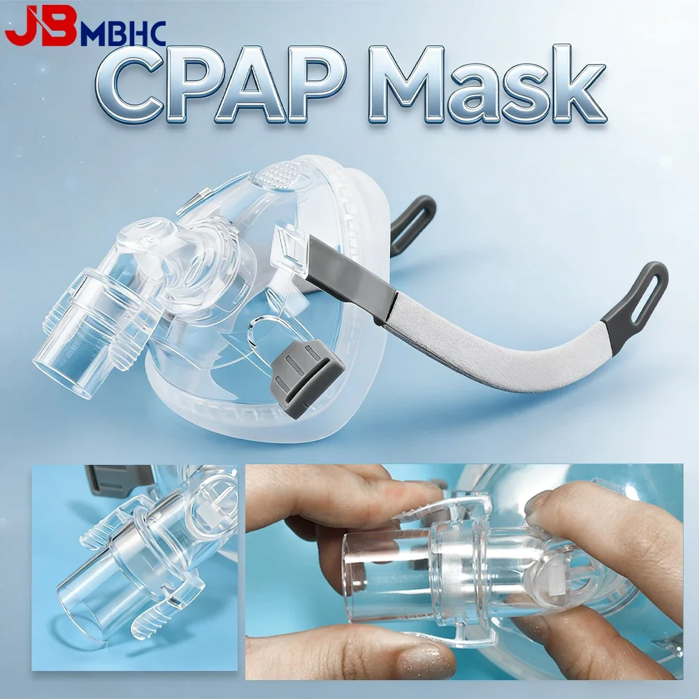 CPAP Full Face Replacement Mask with Frame and Cushion - Universal CPAP Face Mask Compatible with Various CPAP Machine Models