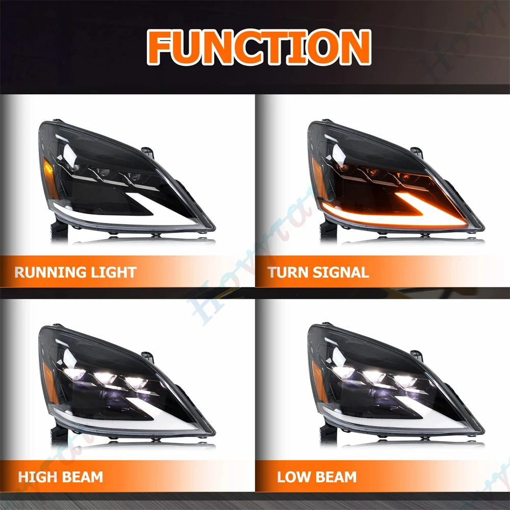 Pair LED Headlights For 2003 2004 2005 2006 2007 2008 2009 Lexus GX470 Headlamps LED Front Lamps Lights Turn Signal DRL Assembly view 5
