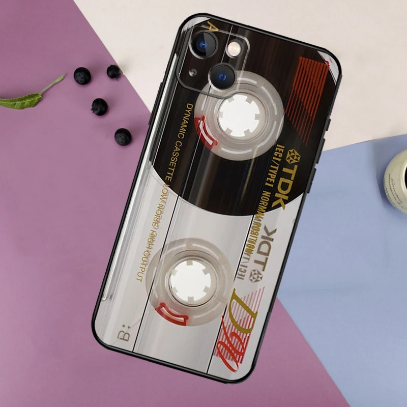 Retro Cassette Tape Soft Phone Case For iPhone 16 15 14 13 12 11 Pro MAX XS X XR 7 8 Plus 13 12 Mini Back Cover