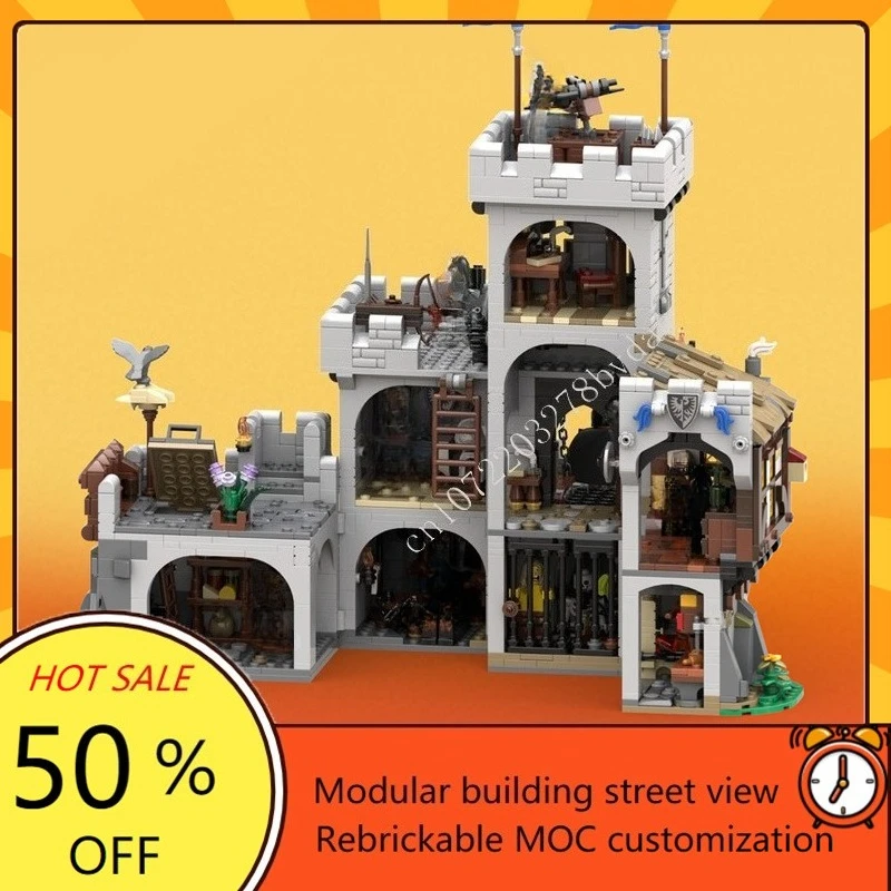 2775PCS MOC Medieval Castle Custom Puzzle Model Black Falcons - Falcon Keep Technical  DIY Set Toy For Technology Holiday Gift