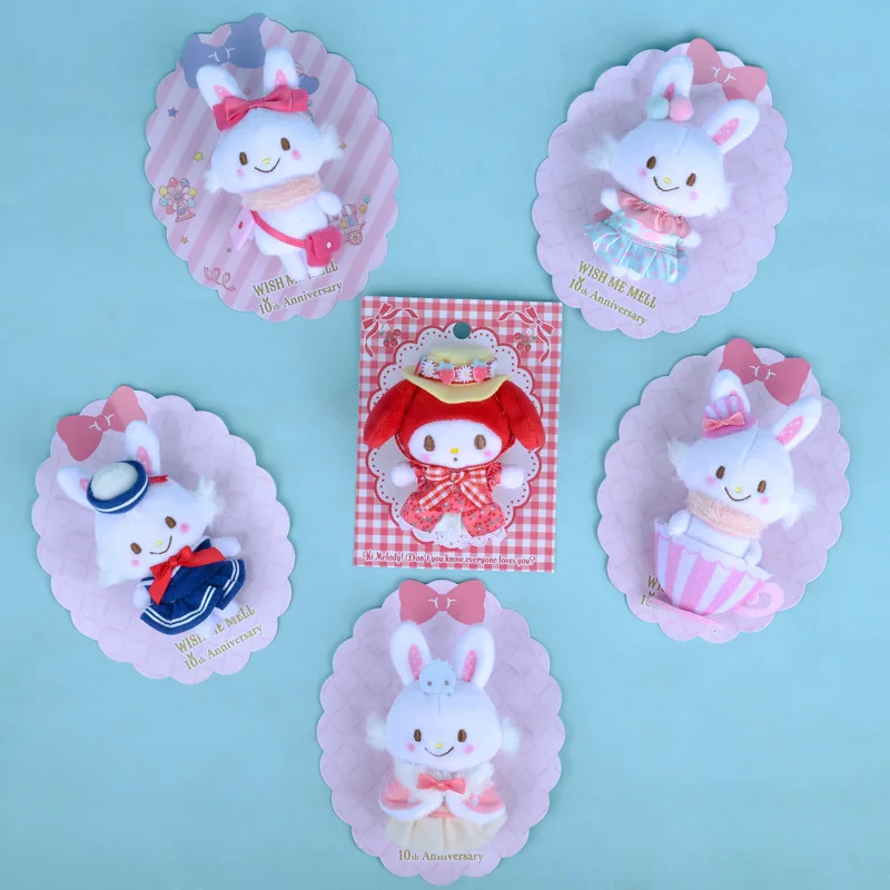 

Sanrio Wish Me Mell Cute Cartoon Plush Doll Badge Brooch Kawaii Fluffy Toy Periphery Adorkable Accessories Sweet Girl dress up