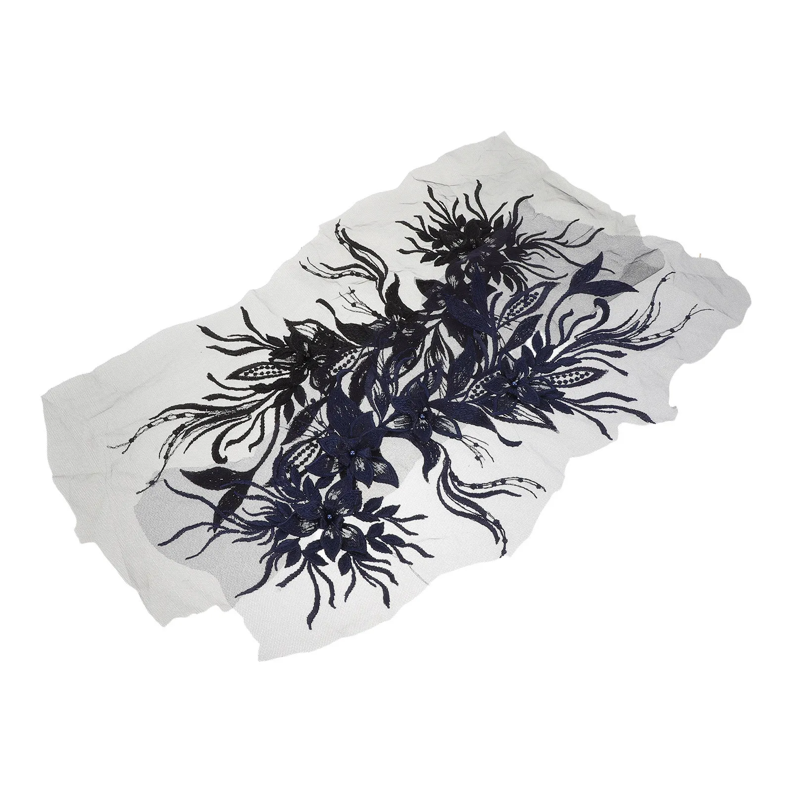 

2Pcs Lace Applique 3D Handmade Embroidered Floral Patch for Wedding Dress Bridal Gown Embroidery Flower Sew on Patches