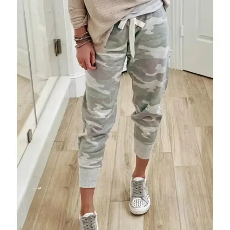 Camouflage Print Sweatpants Loose Women Drawstring Jogging Sport Pants 2023 Plus Size Pantalones Casual Female Run Streetwear