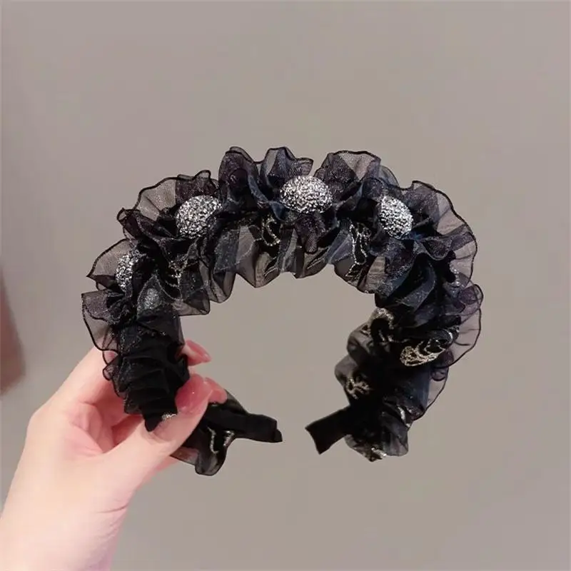 Korea Strass-Haarreif mit Schleife, temperamentvoll, süß, breitkrempiges Stirnband, modisch, vielseitig, Haar-Accessoires für Mädchen, Geschenk【AliS8】 – Detail 5
