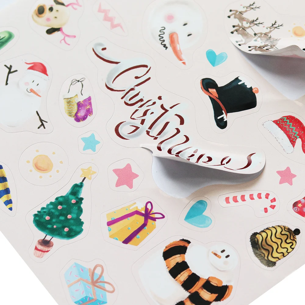 Creative Path 200 Stück Selbstklebende Scrapbooking-Weihnachtsaufkleber 6 Blätter Frohe-Weihnachten-Aufkleberbuch für Journaling und Kartengestaltung – Detail 17