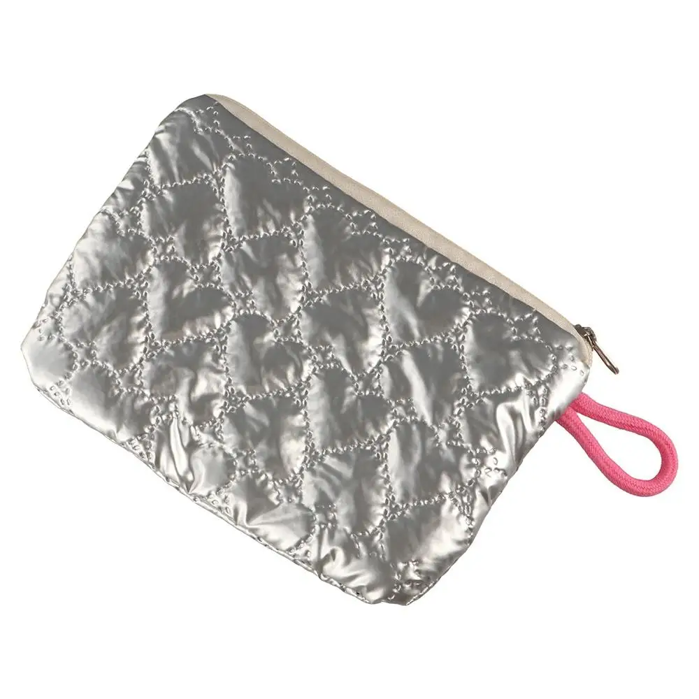 Love Rhombus Shape Silver Coin Purse Korean Style Ox Cloth Small Item Bag Small Item Bag Cosmetic Bag Stuffed Cotton Storage Bag