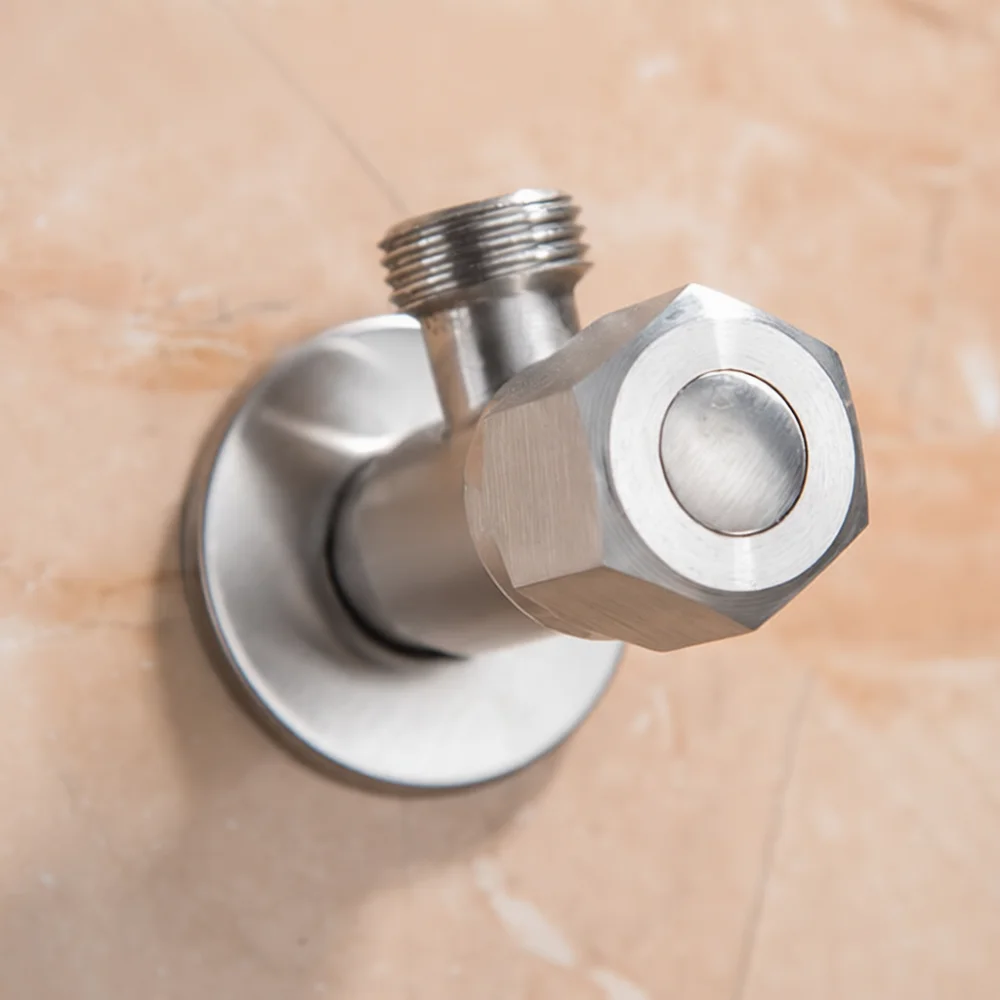Reliable 304 Stainless Steel Angle Valve Copper Ceramic Spool Water Control Switch Plumbing Fittings DN15 Threaded