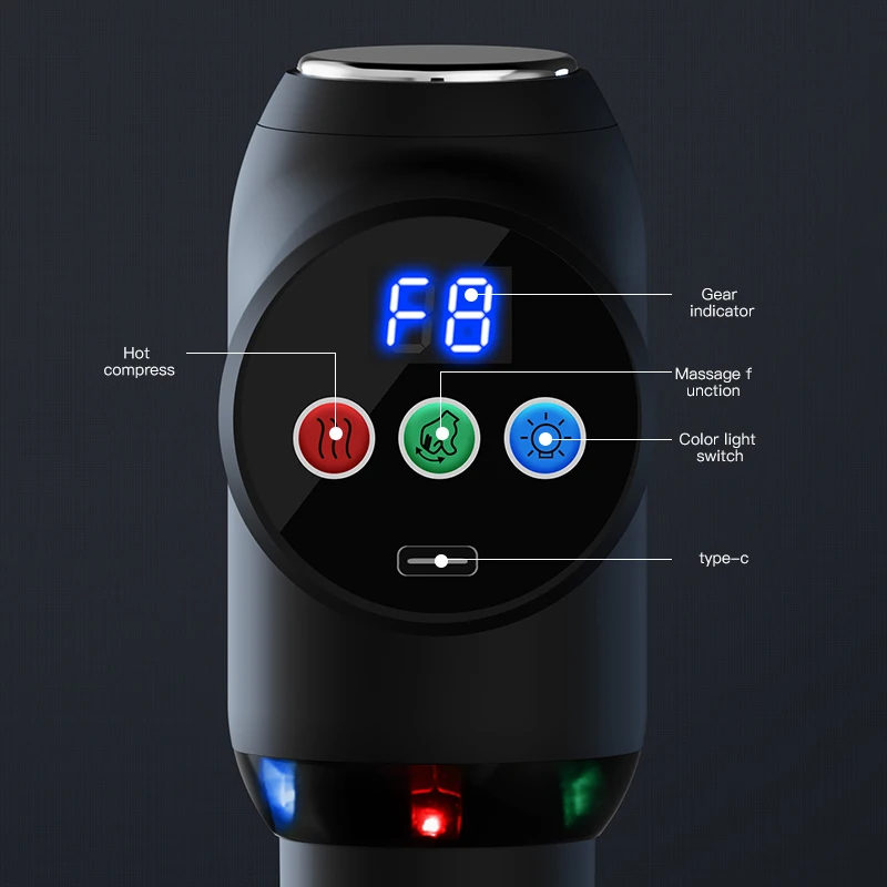 SANLEPUS-쿨 LED 라이트 마사지 건, 핫 압축 전기 마사지기, 깊은 근육 조직, 목, 바디 및 등 이완