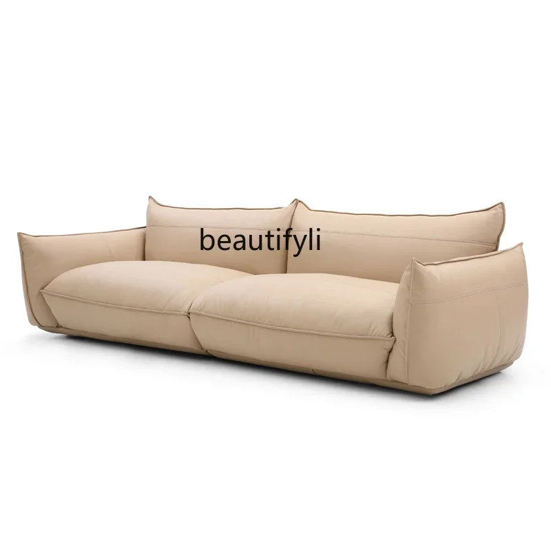 

A48 Sofa Living Room Cloud Sofa Cream French, Leather Modern Simple Three