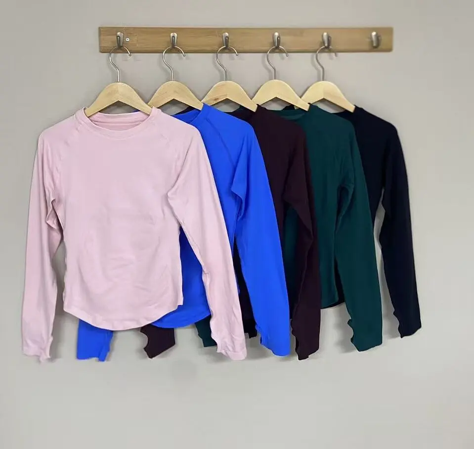 DFYZHE SportsLong Sleeve Top Women's Fitness Clothes Seamless Round Neck Sports Shirt Slim Fit Quick Dry Running Workout Blouse