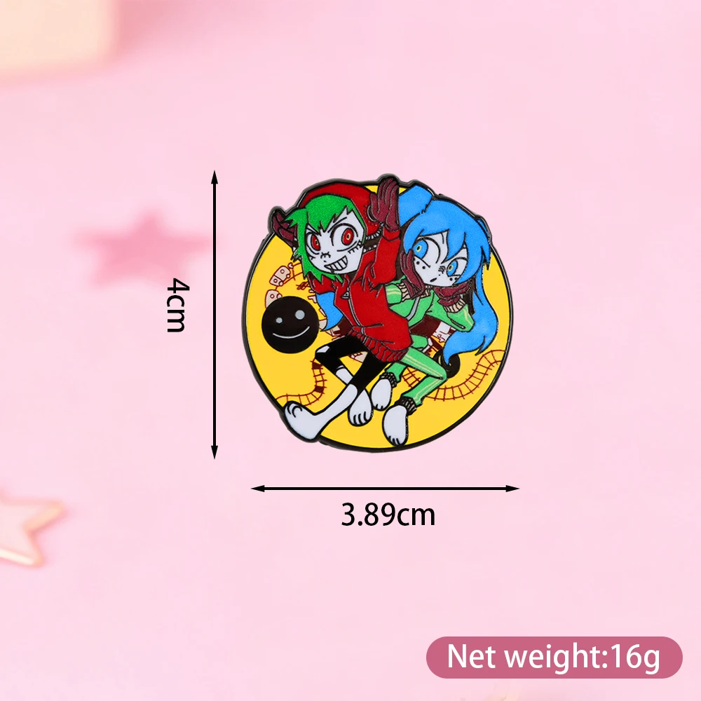 Band-Album-MV-Thema Emaille-Pins mit den Figuren Gumi und der Sängerin, Broschen für Rucksäcke, Hüte, Abzeichen, Accessoires, Fan-Geschenke – Detail 3