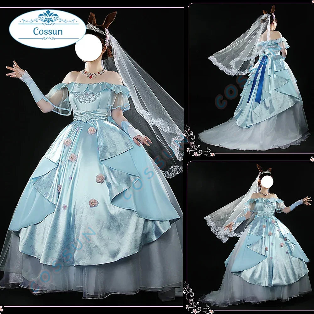 [Customized] Umamusume: Pretty Derby Daiwa Scarlet Cosplay Costume Someting Blue Halloween Women Lovely Wedding Dress