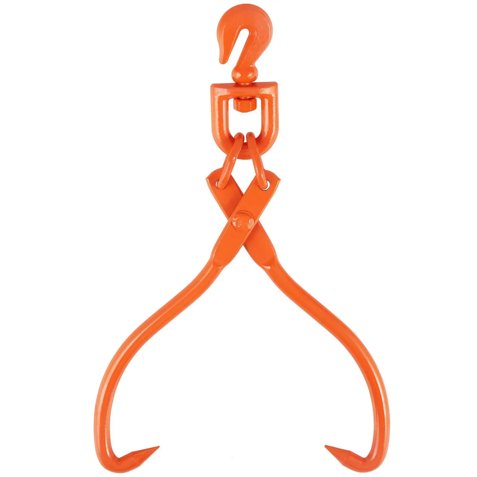 

772lb 20in 2-Claw Steel Log Lifting Clamp Tongs with Rotating Suspension Ring for Vehicle-Powered Skidding Tasks