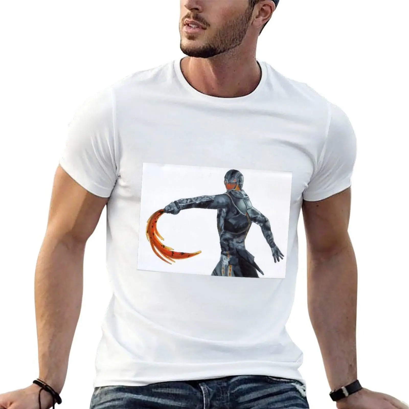 Футболка Noob Saibot Fanart, модный повседневный топ с короткими рукавами
