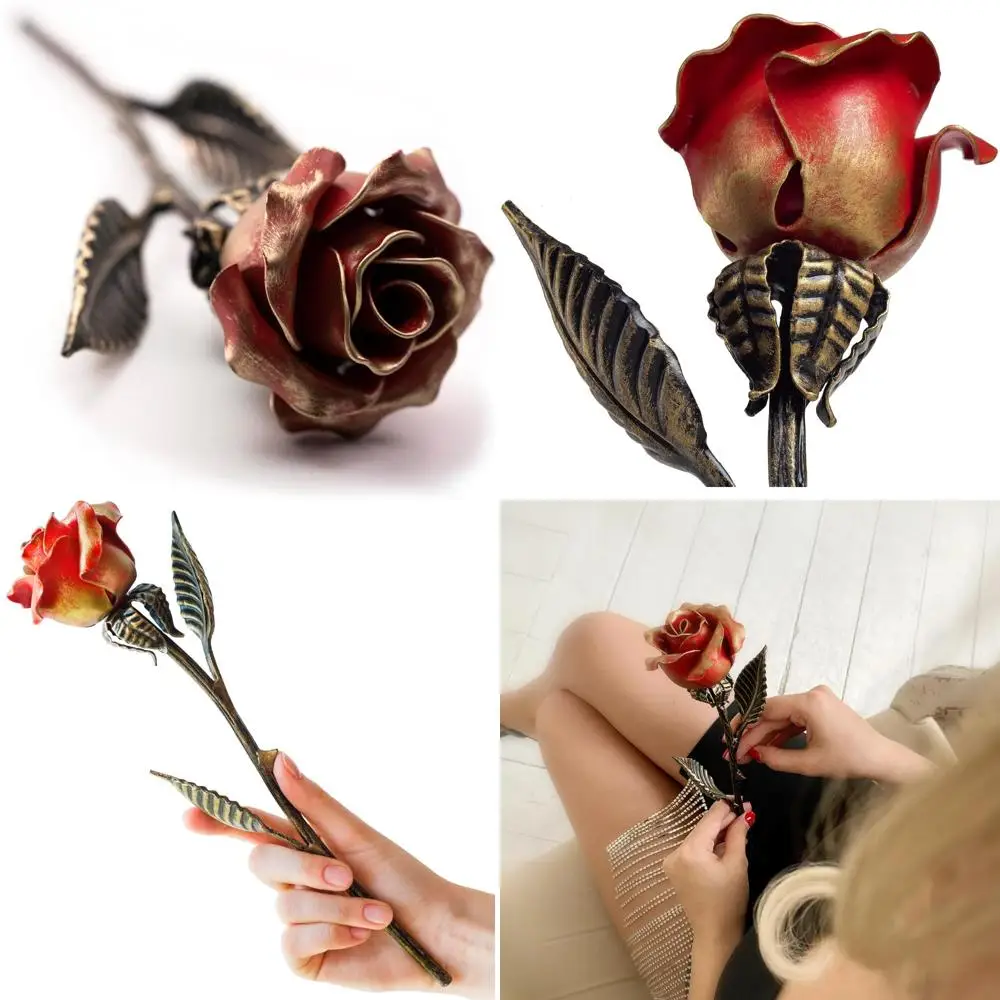 

Wrought Iron Rose Handcrafted - Timeless Romantic Gift for 6th Anniversary - Symbol of Enduring Love for Her