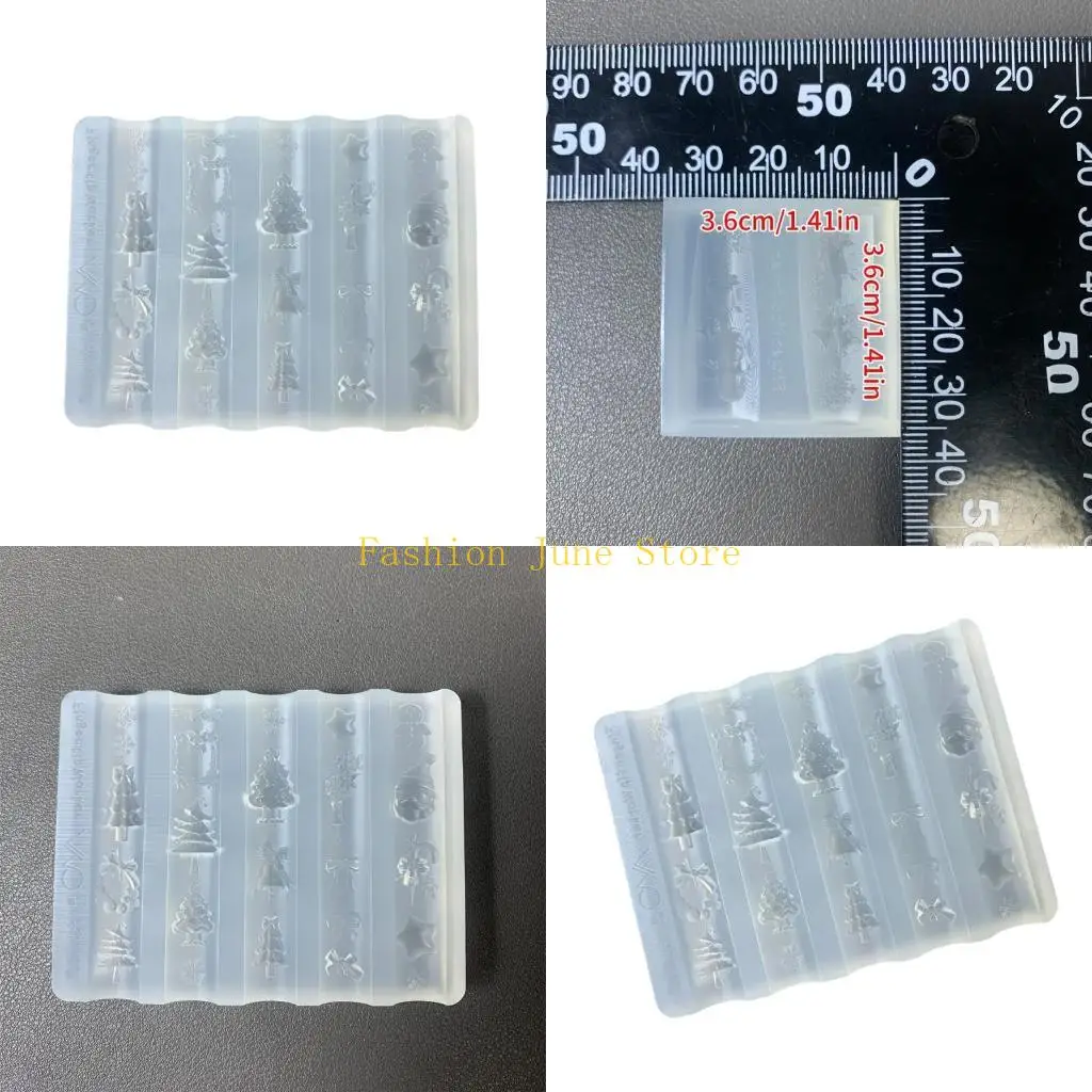 

N5KA Мягкая силиконовая форма для дизайна ногтей, форма для резьбы по маникюру, рождественские узоры, формы