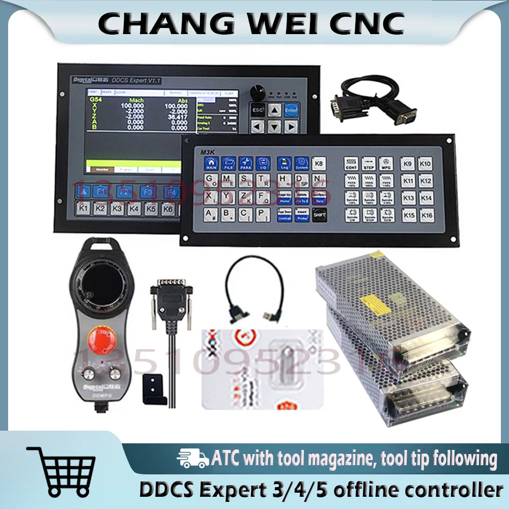 

Ddcs Expert Cnc Offline Controller 3/4/5 Axis Motion Control System Supports M3k Keyboard, Ddmpg Handwheel, 100w 24vdc