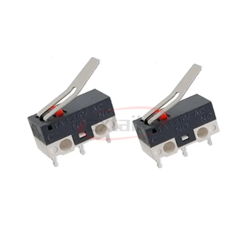 10Pcs Micro Limit Switch Momentary Push Button Switch 1A 125V AC Mouse Switch 3Pins Long Handle Roller Lever Arm SPDT 12*6*6mm