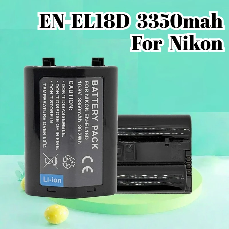 

EN-EL18d Battery 3350mAh for Nikon Z9 D6 D5 D4S D4, High Power for MB-D12 MB-D15 Grip on D850 D800 D500 DSLR