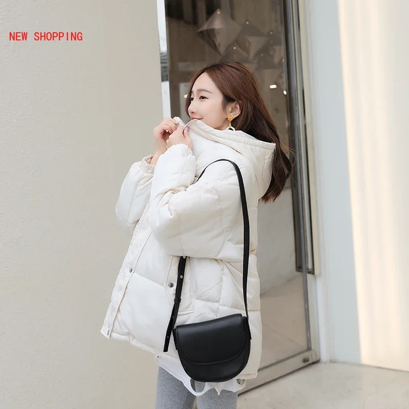 2022 Winter Women Coatpurple Oversize Parka Coat White Warm Thick Down Cotton Jacket Female Loose Hooded Padded Women Jackets