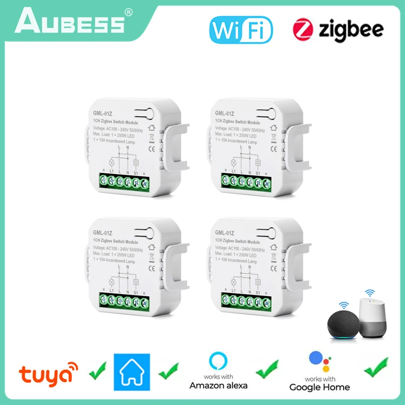 

Умный коммутатор Tuya ZigBee/Wi-Fi, модуль дистанционного управления для 1/2/3 клавиш, работает с Alexa Google Home