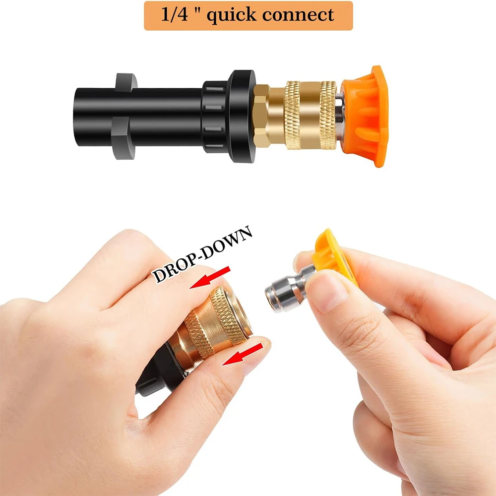 Pressure Washer Gun Adapter 1/4'' Quick Connect Female Fitting Pressure Washer Stainless steel Adapter for Karcher K2-K7
