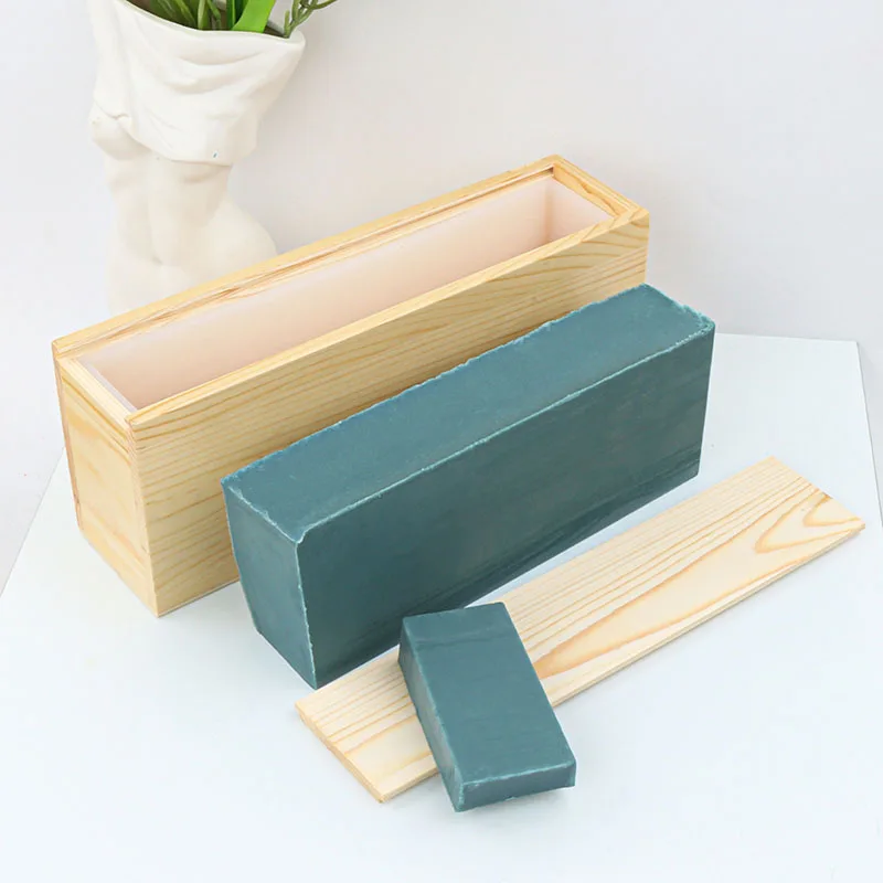 1200ml Rectangle Soap Mould Thickening Silicone Wooden Box with Cover DIY Loaf Toast Cake Baking Tools Handmade Soap Making Mold