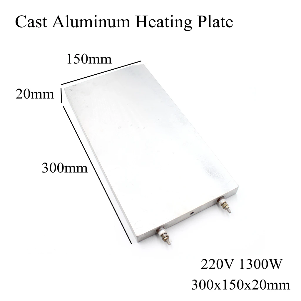 300*150mm Cast Aluminum Heating Plate High Temperature Flat Electric Band Heater Pad Mat Board Press Machine Extruder Laminator