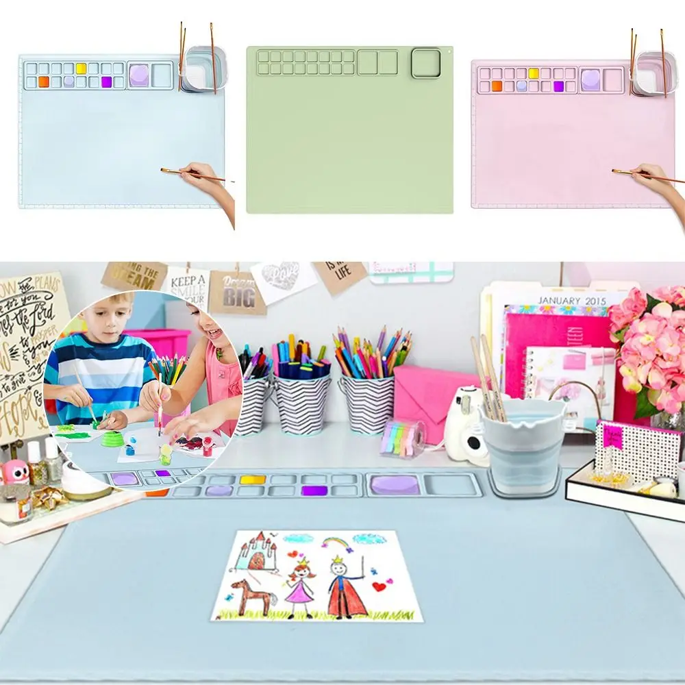 

Silicone Drawing Board Multipurpose Kids Graffiti Drawing Board DIY Craft Mat For Epoxy Resin Art Painting Art Clay