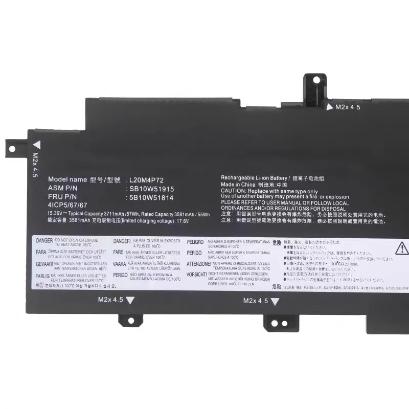 Imagem -04 - Lenovo-thinkpad X13 Gen Gen Series Bateria do Portátil L20d4p73 L20c4p73 L20d3p72 L20c3p72 5b10w51818