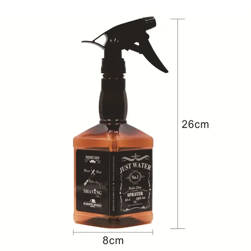 400ML 600ML Hairdressing Spray Bottle Salon Barber Hair Tools Water Sprayer Retro Whiskey Oil Head Watering Can