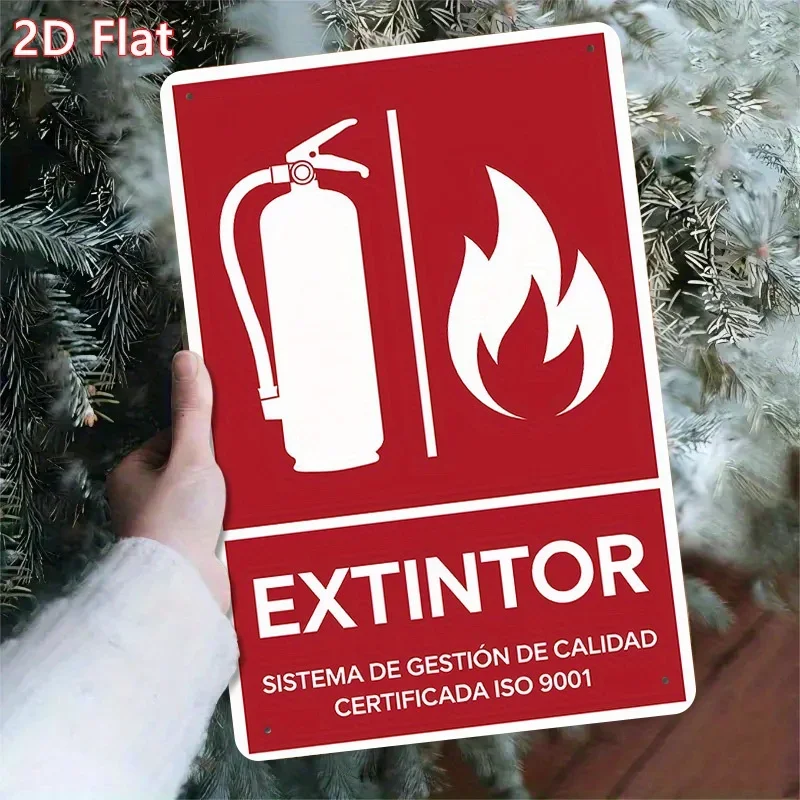 Vintage Exintor Fire Extinguisher Sign 30x20cm Rustic Red White Wall Art for Home Bar Kitchen