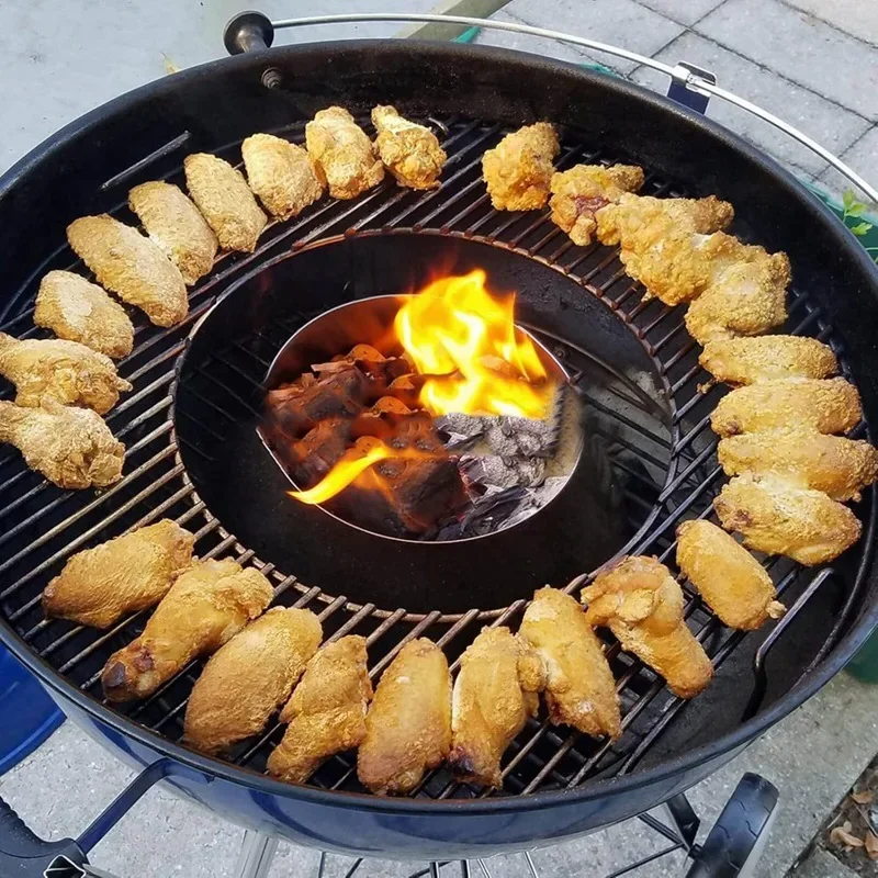 Charcoal Heat Deflector Stainless Steel BBQ for Kettle Slow and Sear Grill Accessories Cone Shape